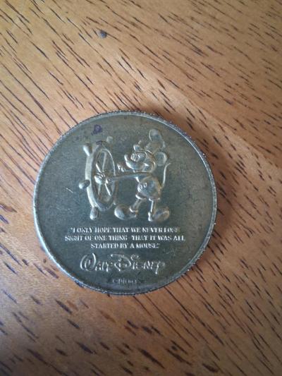 60 Year Anniversary Disneyland Mickey Gold Coin - Thumbnail 2