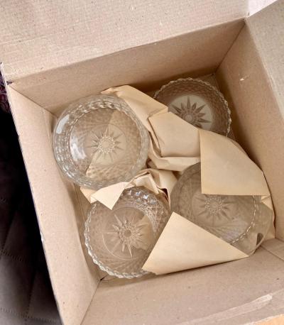 VINTAGE ORIGINAL BOX Cavalier Arcoroc Crystal 7 piece Bowls - Thumbnail 6