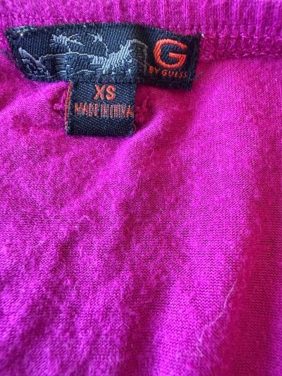 GUESS Magenta Halter Top with Ruffle Bust Detail  Womens XS - Thumbnail 4