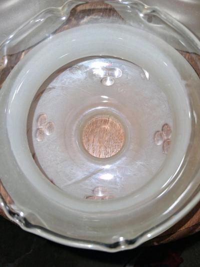 3 Antique Frosted Glass Lamp Shades Ruffled Edge - Thumbnail 5