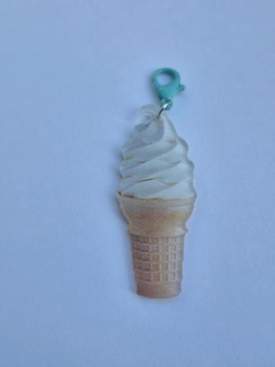 Ice Cream Cone Zipper Charm  Use As Keychain Bag Zippers Coi - Thumbnail 4
