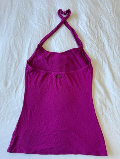GUESS Magenta Halter Top with Ruffle Bust Detail  Womens XS - Thumbnail 5