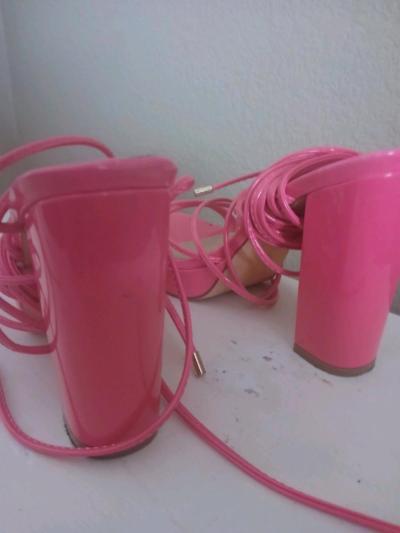 Pink Block Heels Size 7 - Thumbnail 2