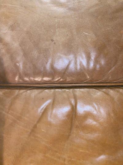 West Elm Leather Sofa 3Seat CamelTan 680 Delivery Available - Thumbnail 5