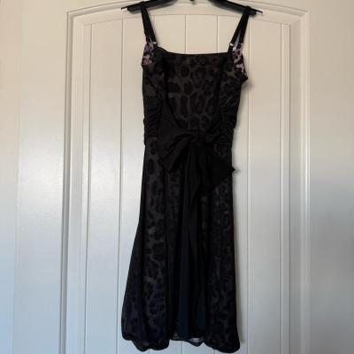 Elegant Black Sparkle Chiffon Evening Dress - Thumbnail 6