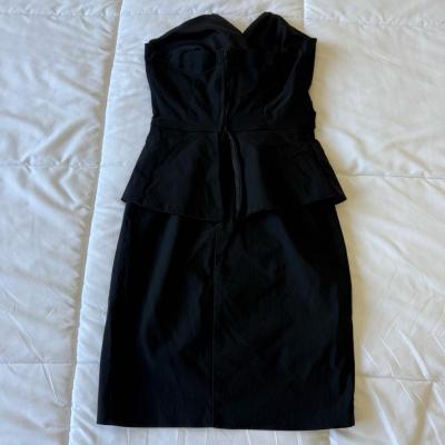 Elegant Strapless Black CorsetStyle Peplum Cocktail Dress - Thumbnail 5