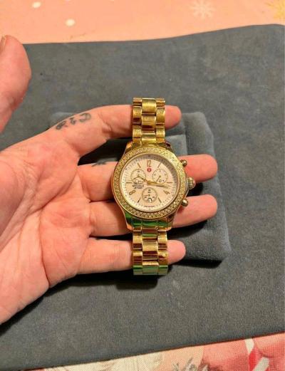 Michele Jetway Diamond and mother of Pearl Gold tone Womens - Thumbnail 1