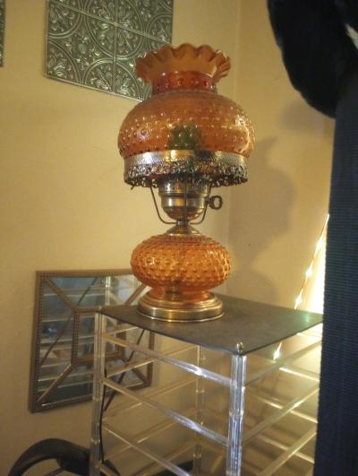 antique lamp with skeleton key power switch