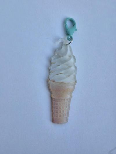 Ice Cream Cone Zipper Charm  Use As Keychain Bag Zippers Coi - Thumbnail 3