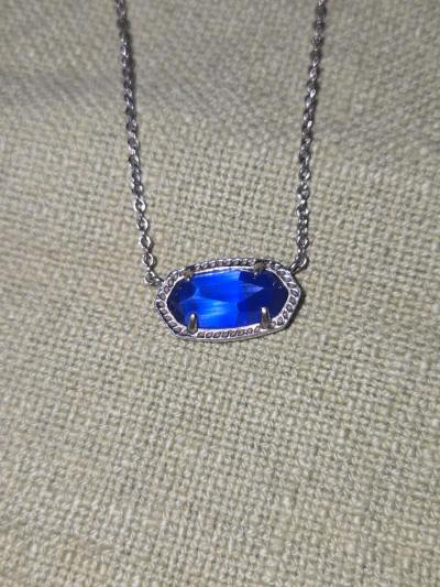 Kendra Scott Elisa Pendant Necklace in Cobalt Cats Eye - Thumbnail 2