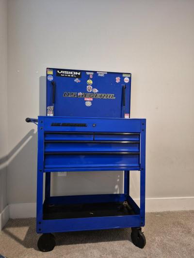 assortment of shop tools and US General toolbox - Thumbnail 3