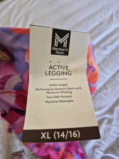 Girls XL 1416 Members Mark Floral Active Leggings NWT Pocket - Thumbnail 6