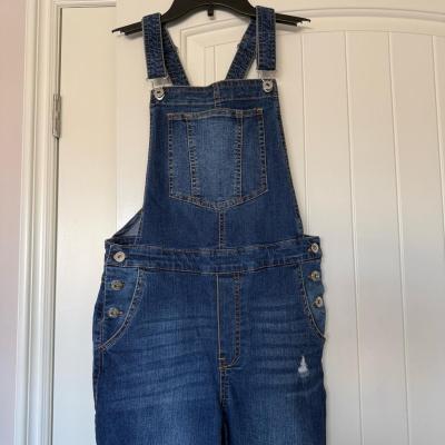 Trendy Dark Wash Denim Overalls  Bib Jeans  Adjustable Stra - Thumbnail 2