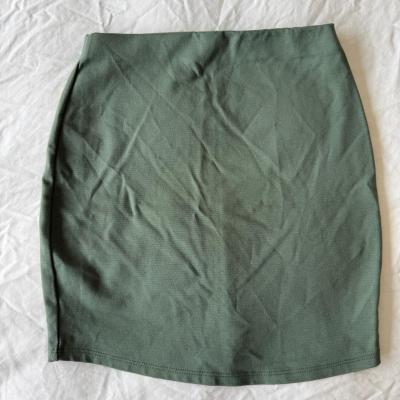 Sage Green Mini Skirt  Y2K Aesthetic  Side Slit Bodycon - Thumbnail 3