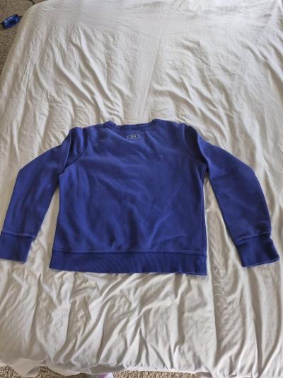 Under Armour Youth LG Blue Crewneck Sweatshirt Big Logo - Thumbnail 5