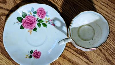 tea cup and saucer fine china set made in Japan - Thumbnail 3