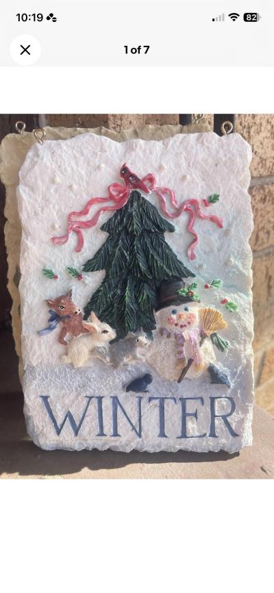 4 Seasons Ceramic Plaques Decor  Summer Spring Fall Winter