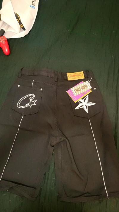 Corteiz black denim shorts - Thumbnail 2