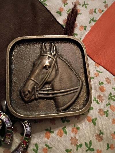vintage brass horse belt buckle - Zephyrhills, Florida