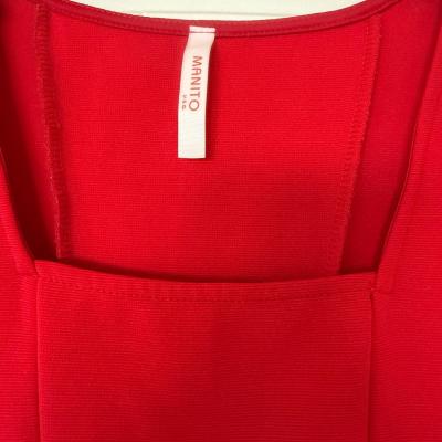 HOT RED SCULPTED PEPLUM TOP  SNATCHED WAIST  DATE NIGHT - Thumbnail 2