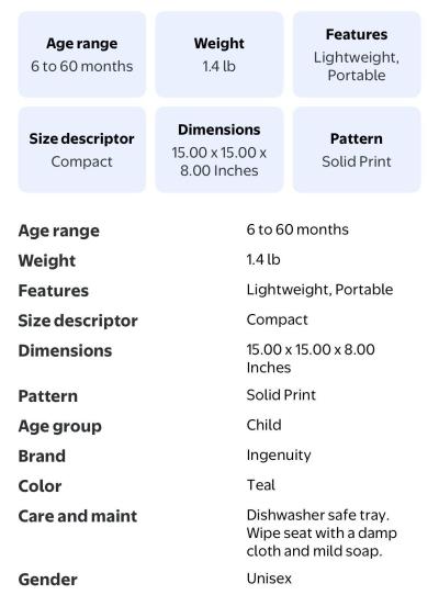 Baby Booster Seat Feeding Chair - Thumbnail 4
