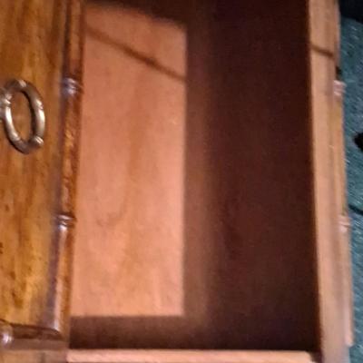 vintage Faux bamboo with rattan 5 drawer dresser - Thumbnail 4