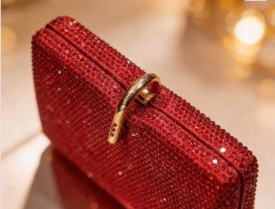 red studded evening clutch - Thumbnail 2
