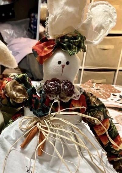 Vintage Country Rustic Bunny Rabbit Gardener Version Stuffed - Thumbnail 7