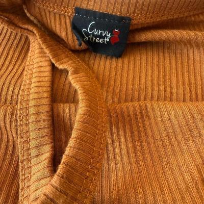 Boutique Cinnamon Ribbed Off Shoulder Crisscross Bodysuit - Thumbnail 2