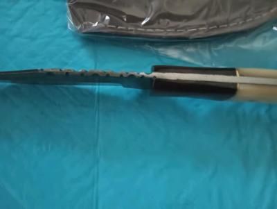 hand forged hunting knife with leather sheath - Thumbnail 3