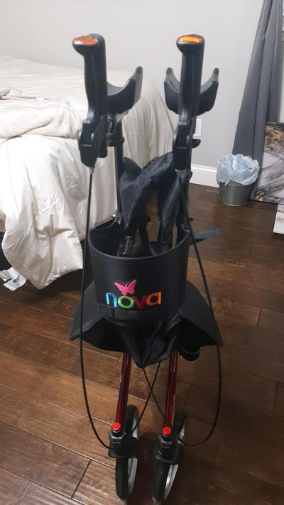 Nova Upright Folding Mobility Chair with Seat - Thumbnail 2