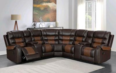 Brown Leather Sectional Recliner  New  Cup Holders  ONLY 53 - Thumbnail 4