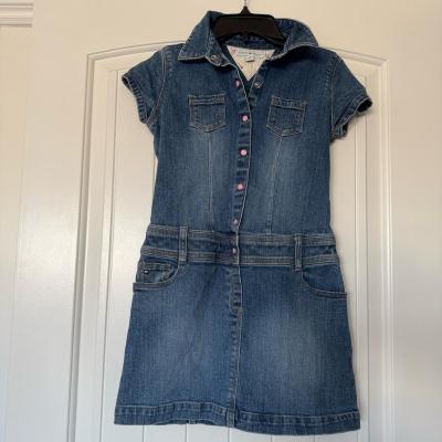 Tommy Hilfiger Girls Size 10 Denim Shirt Dress  Short Sleeve - Thumbnail 6