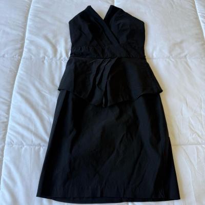 Elegant Strapless Black CorsetStyle Peplum Cocktail Dress - Thumbnail 6