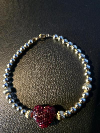 14kt Gold filled Crystal Beaded Bracelet - Thumbnail 5