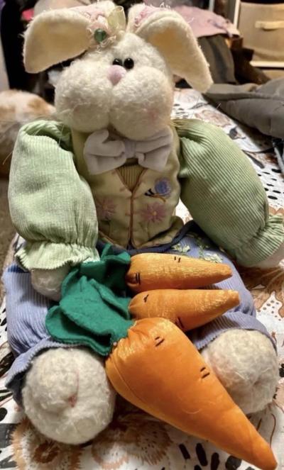 Vintage Country Rustic Bunny Rabbit Gardener Version Stuffed - Thumbnail 6