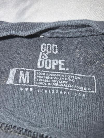 God Is Dope M Unisex Graphic TShirt Black Short Sleeve Faith - Thumbnail 4