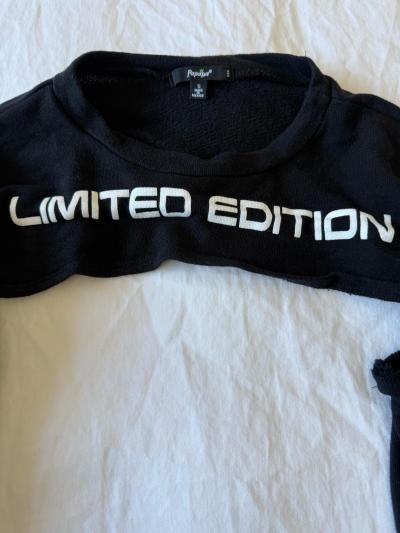Papaya Limited Edition CutOut Cropped Sweatshirt  Black Long - Thumbnail 4