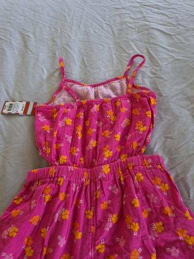 Girls Cat Jack Pink Floral Jumpsuit Size L 1012 NWT Pockets - Thumbnail 9