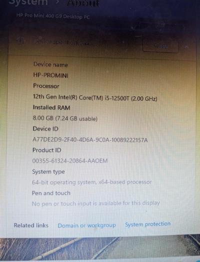 HP Pro Mini 400 G9 Desktop PC i5 12TH - Thumbnail 5