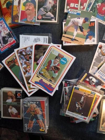 Basketball football and vintage baseball cards