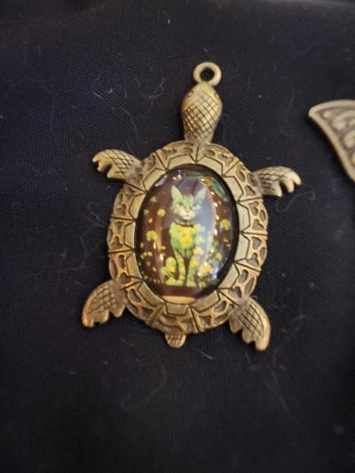 clover cat pendant or keychain - Thumbnail 2
