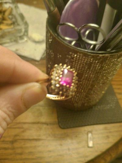 size 11 ruby and diamond s14k hge lind - Thumbnail 4