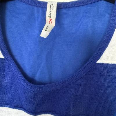 Y2K Blue  White CherryK Stripe Bodycon Dress Snatched Small - Thumbnail 2