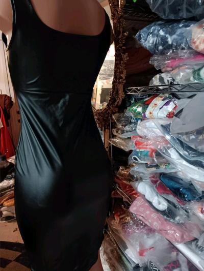 Womens PU Leather Bodycon Dress - Thumbnail 2