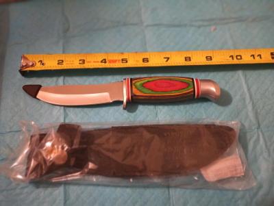 Bowie hunting Knife with leather sheath - Thumbnail 2