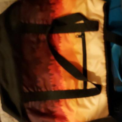 Abstract Orange Black Red Carry On Soft Case Duffle Bag Unis - Thumbnail 2