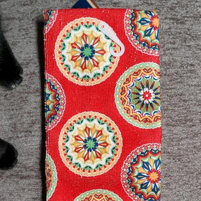 Home Collection Microfiber Kitchen Towel Red Geometric 15x25 - Thumbnail 3