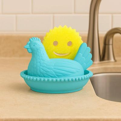 Hen in a Nest Scrub Daddy Holder with Drain  Farmhouse Kitch