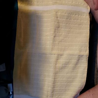 Yellow White Striped Bath Towel 100 Cotton Soft Rectangle Ba - Thumbnail 4